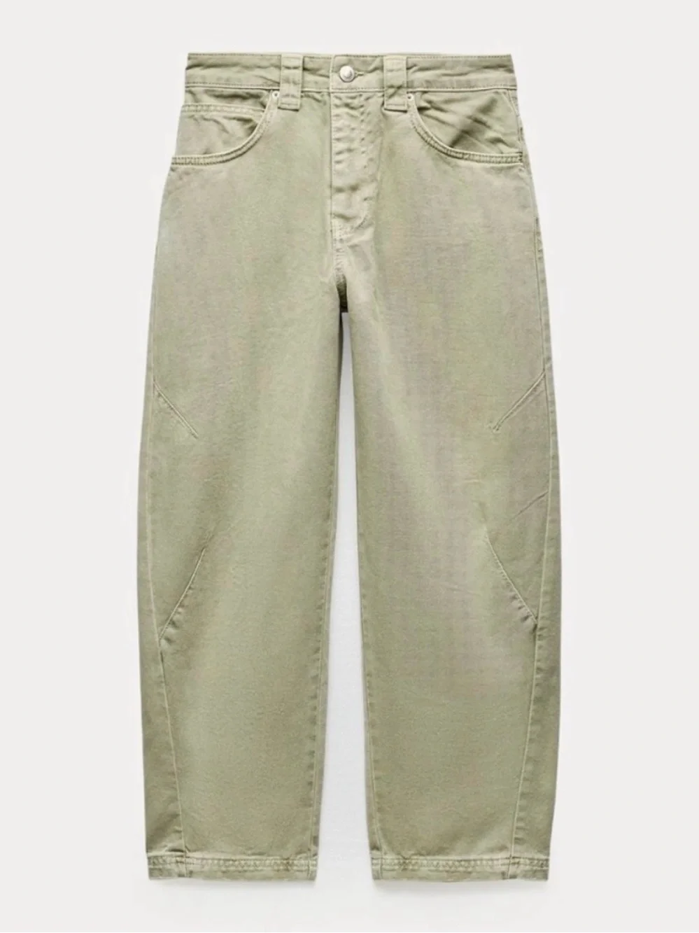 Women's Zara The Cropped Barrel Pants Khaki/Olive NWT size 8